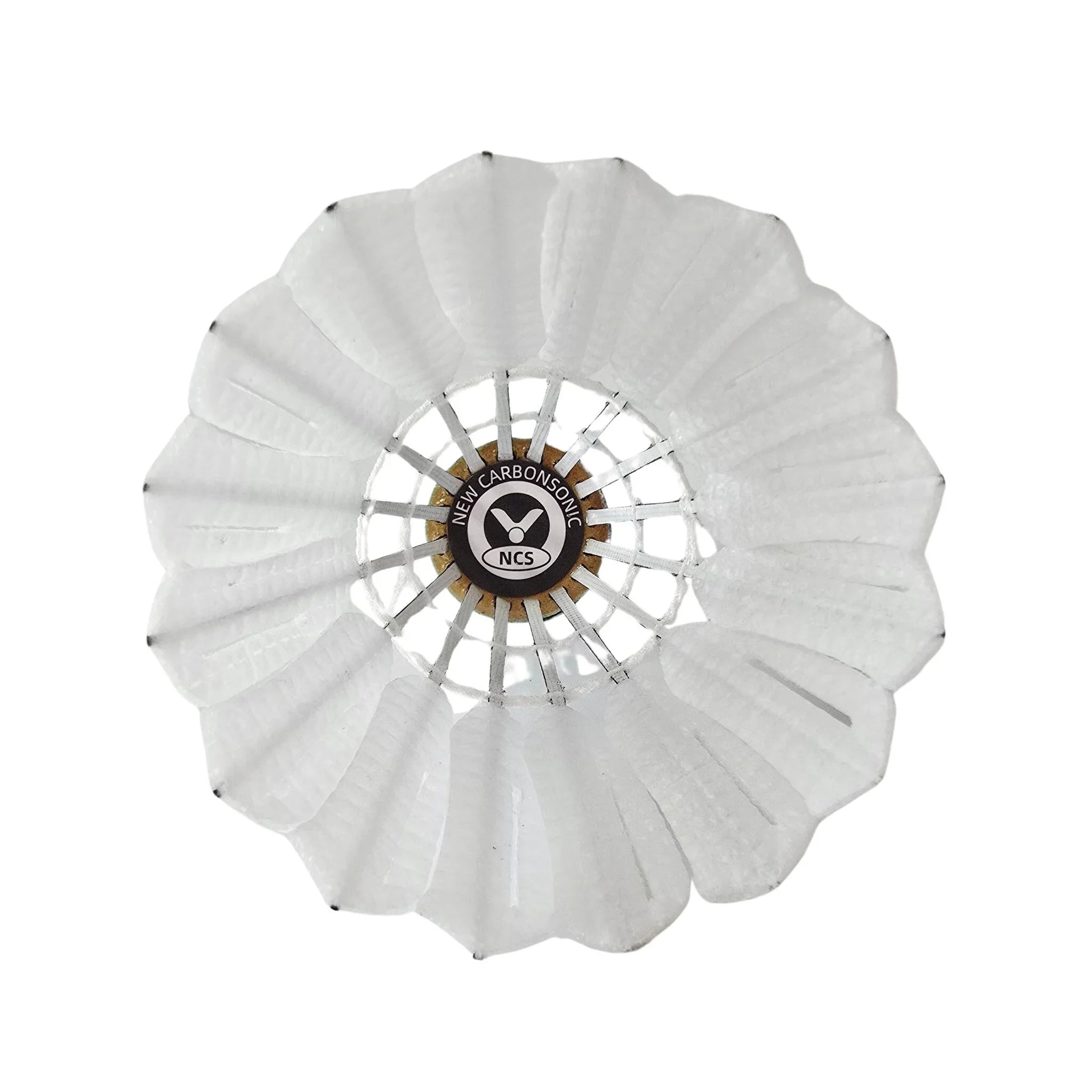 Victor white badminton shuttlecock with visible brand logo give playing durability