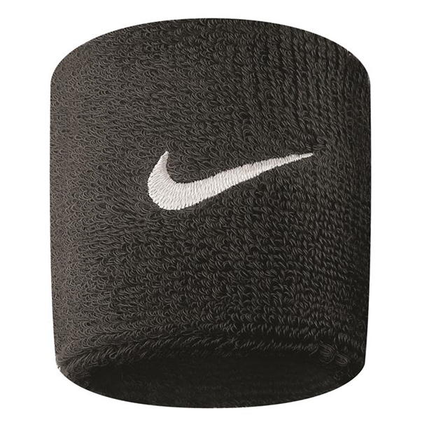 Nike Swoosh Wristbands (Pair) BLACK WHITE Accessories Nike