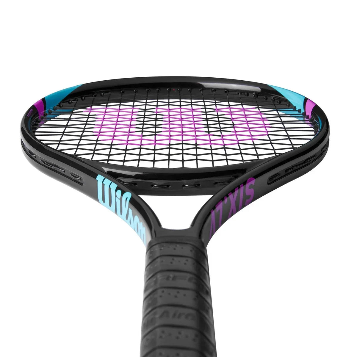 Wilson SIX LV Tennis Racket, Black/Pink, side view