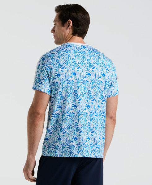Original Penguin Short Sleeve Performance Graphic Blocked Tennis T-Shirt Men, Bright White, detail view