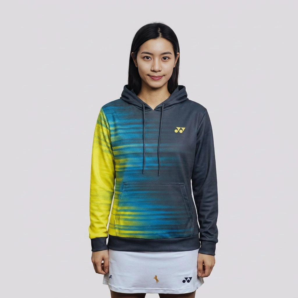 Yonex YHD2025 Speed Dash Performance Hoodie - Teal/Lime Clothing Yonex