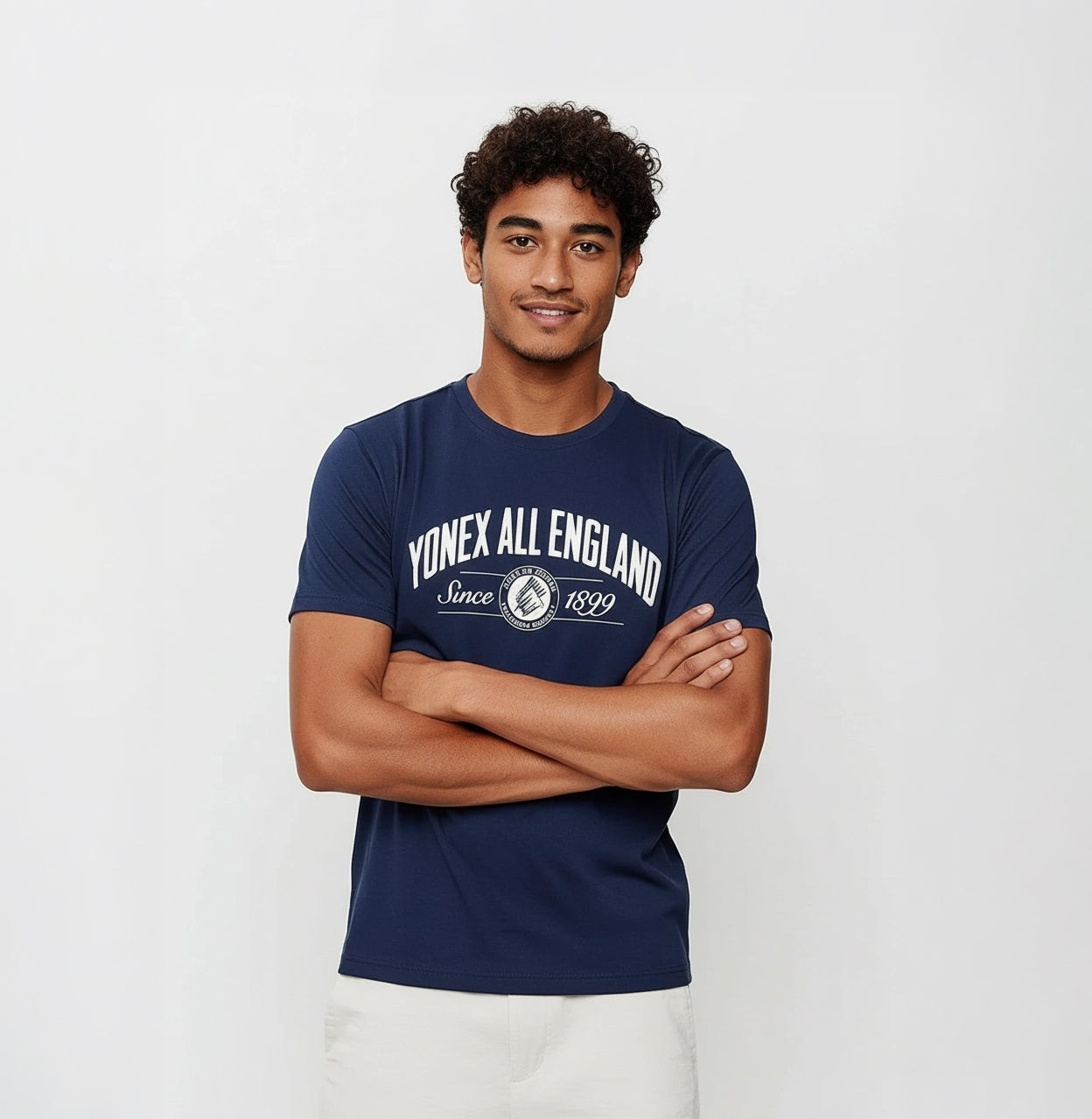 Yonex All England 1899 Crew Neck SS Top 26 - Oxford Navy Clothing Yonex
