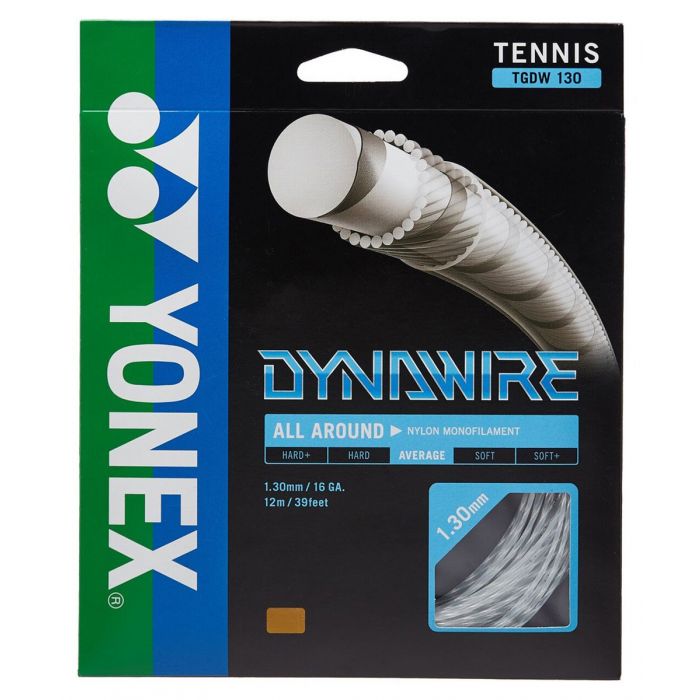 Yonex Dynawire 1.30mm 12m Set Tennis String 12m Set WHITE SILVER String (Packs) Yonex