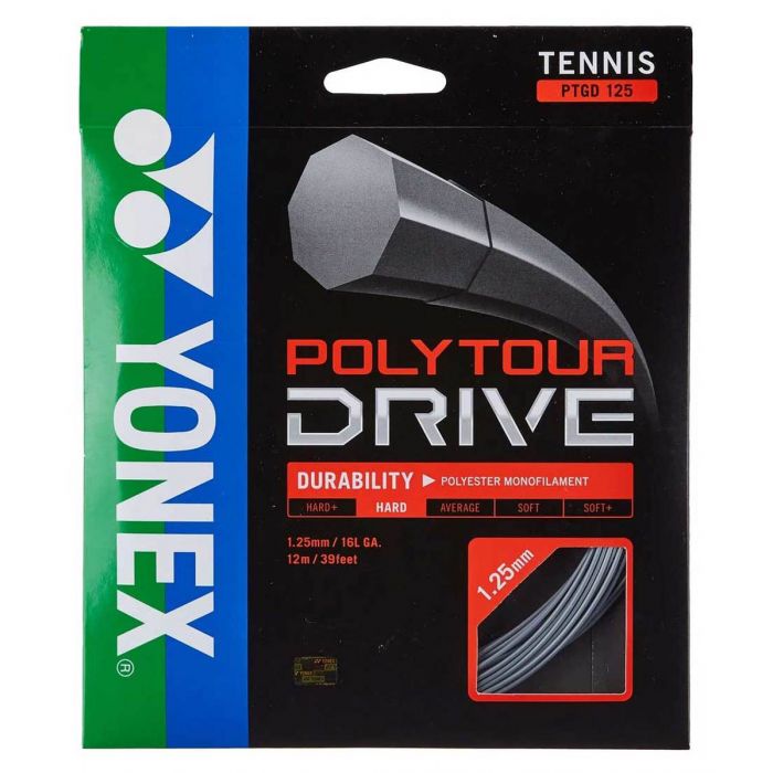 Yonex Polytour Drive 1.25mm 12m Tennis String SILVER 12m Set String (Packs) Yonex