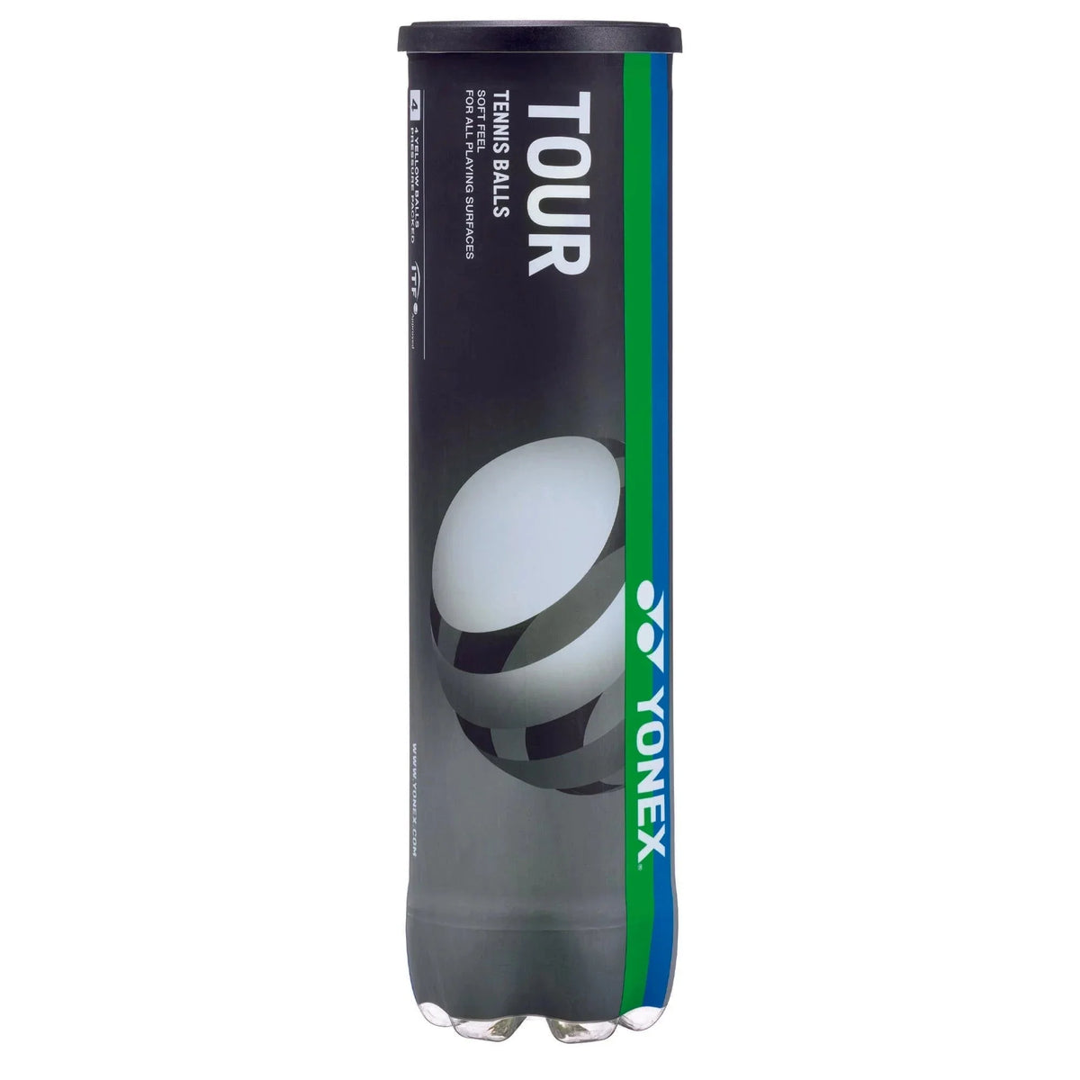 Yonex Tour Tennis Ball Tube of 4 TB-TR YELLOW 4 Ball Tube Clearance Yonex