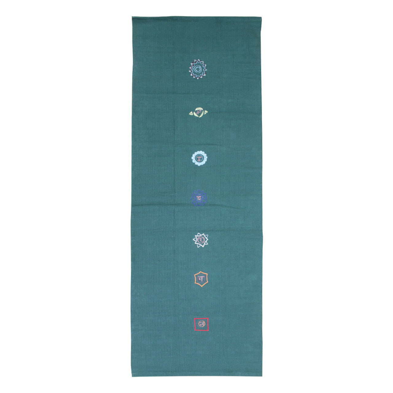 Yoga-Mad Cotton Yoga Rug – Chakra Pattern Forest Green One Size Accessories Yoga Mad