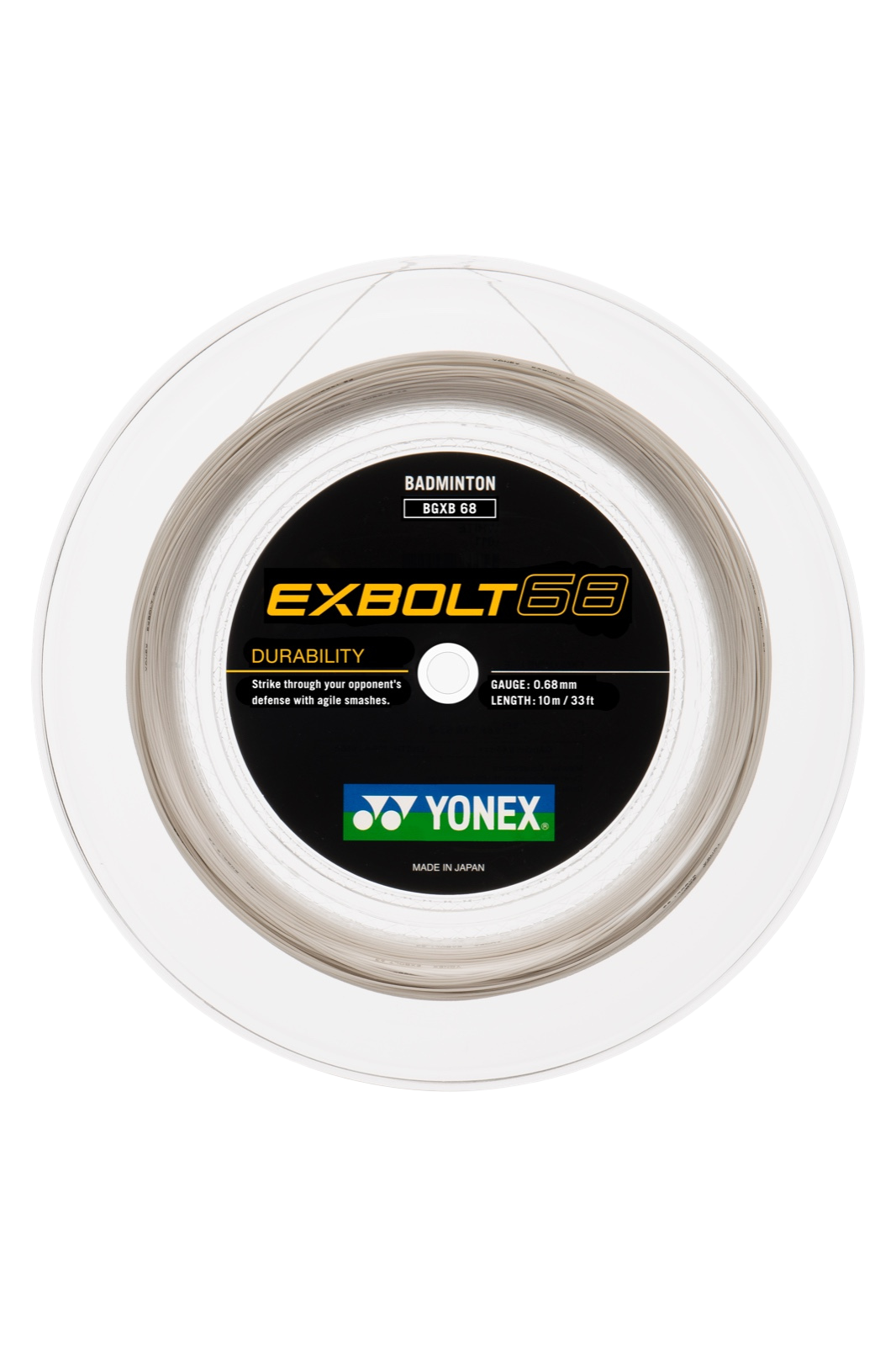 Yonex Exbolt 68 Badminton String (200m Reel) Black String (Reel) Yonex