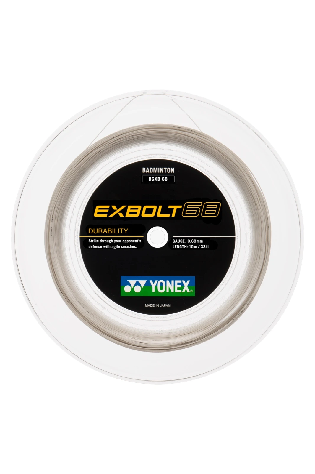 Yonex Exbolt 68 Badminton String (200m Reel) Black String (Reel) Yonex