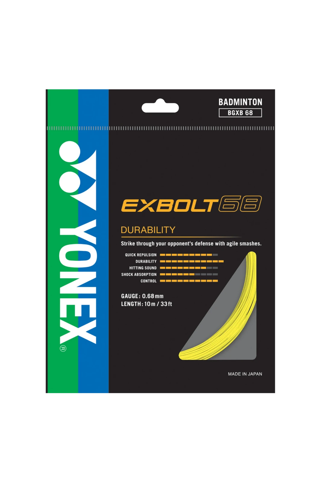 Yonex Exbolt 68 Badminton String (10m Set) Black String (Packs) Yonex