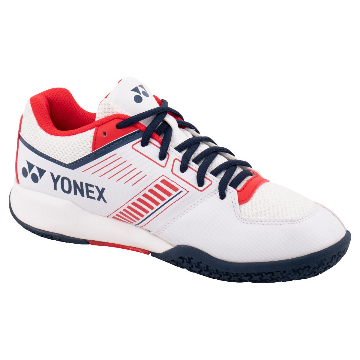 Yonex Power Cushion Strider Flow Wide SHBSF1WEX Badminton Shoes Mens (White/Red) Badminton Shoes Yonex