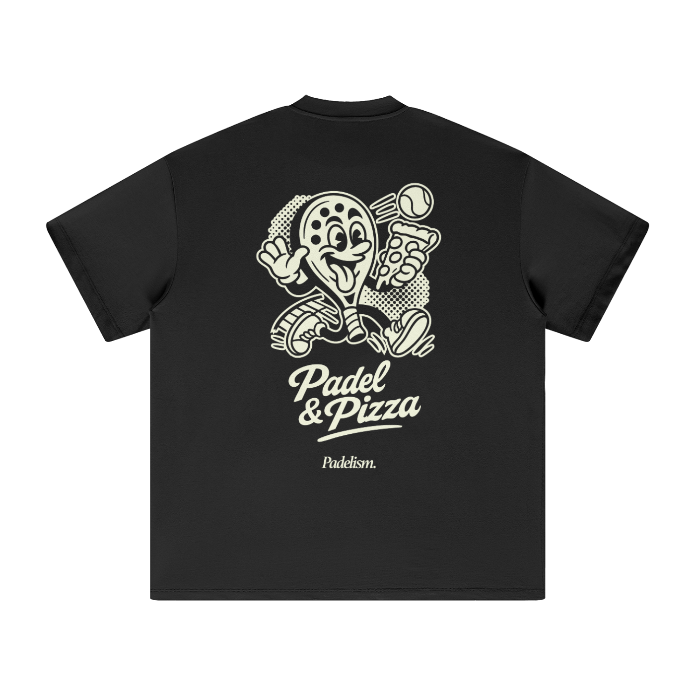 Padel & Pizza - Heavyweight T-Shirt Black Padelism