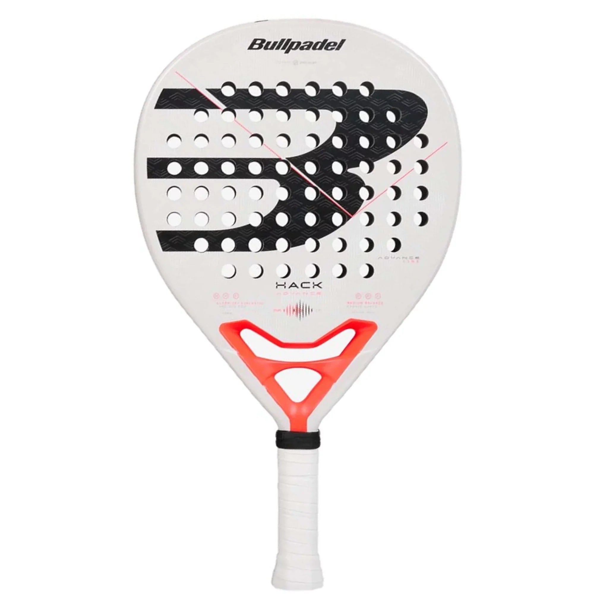 BullPadel Hack Advance 26 Padel Racket - White/Orange White Orange One Size Padel BullPadel