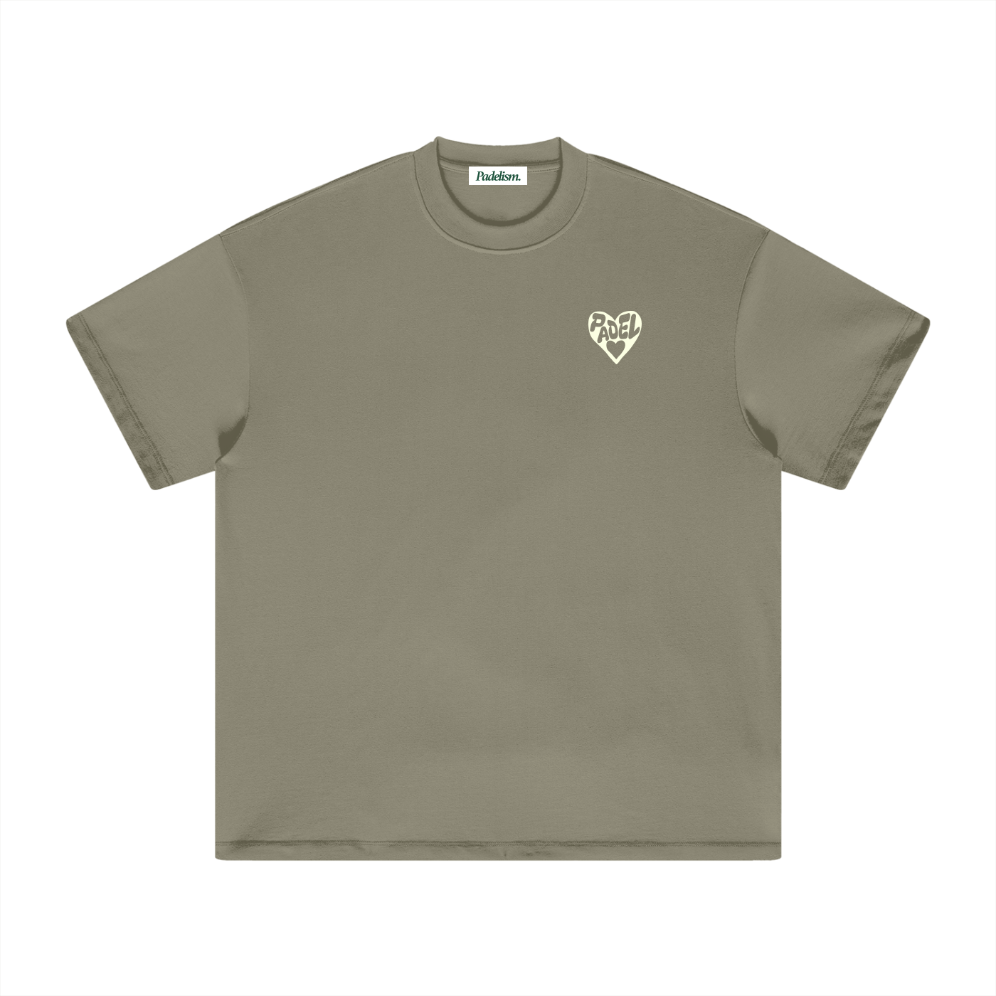 Love - Heavyweight T-Shirt Gray Green Padelism