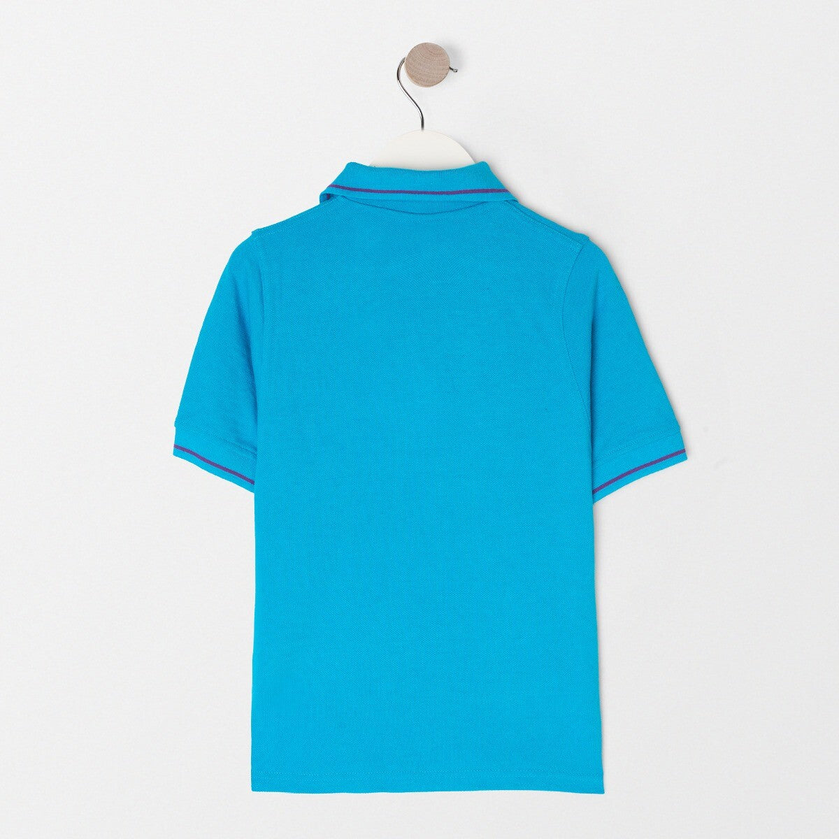 Scouts Beavers tipped polo shirt, turquoise, detail view