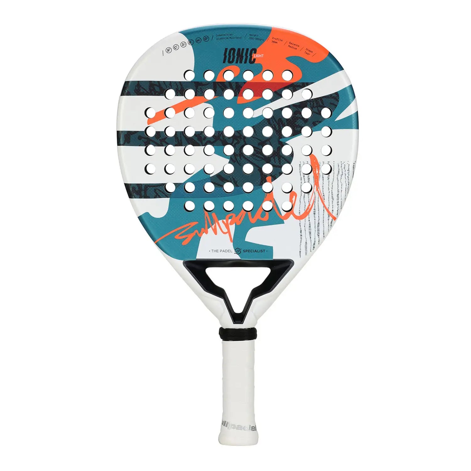 BullPadel Ionic Light Padel Racket - White/Blue