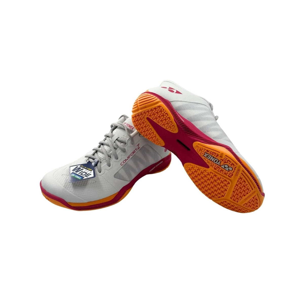 Yonex Power Cushion Comfort Z3 Wide Mid Badminton Shoes Unisex - Off White/Red Badminton Shoes Yonex