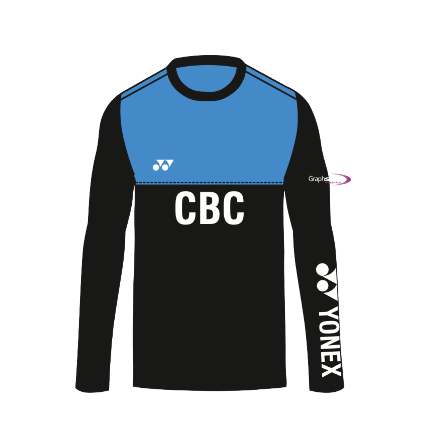 Yonex Cockermouth Badminton Long Sleeve Junior - Sky/Black