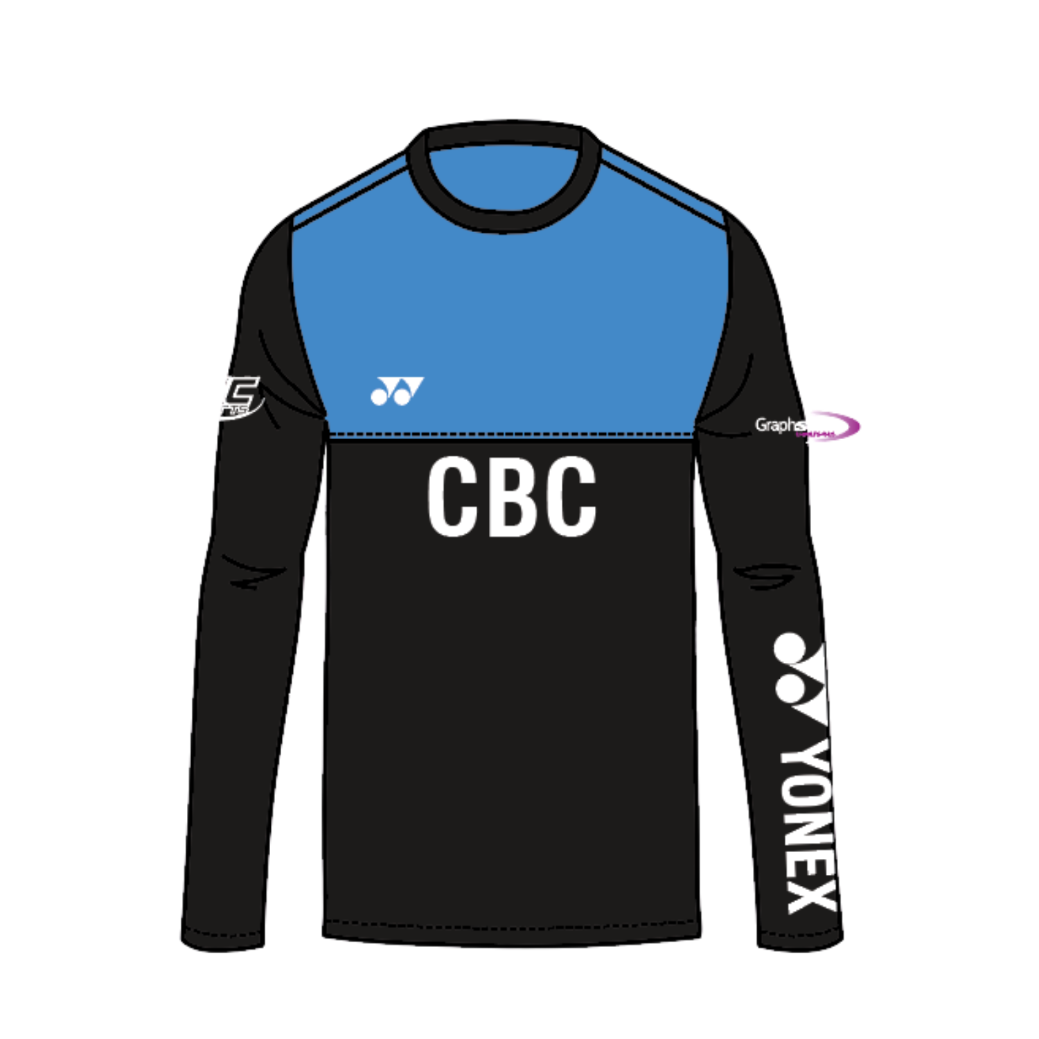 Yonex Cockermouth Badminton Long Sleeve Junior - Sky/Black