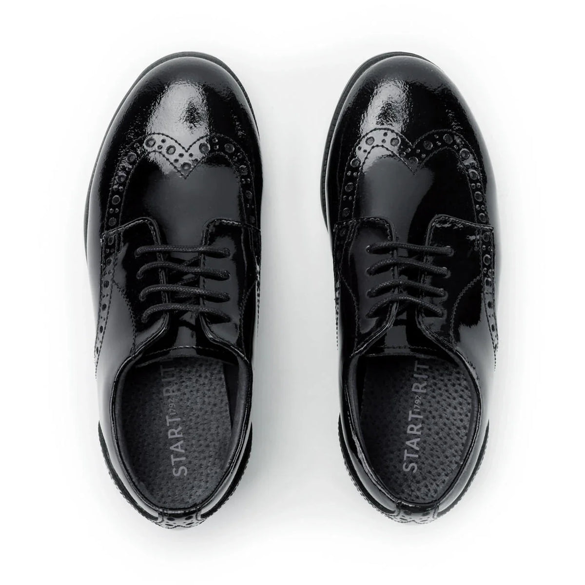 Start-Rite Brogue Pri 2745 lace-up school shoes, black patent, back view