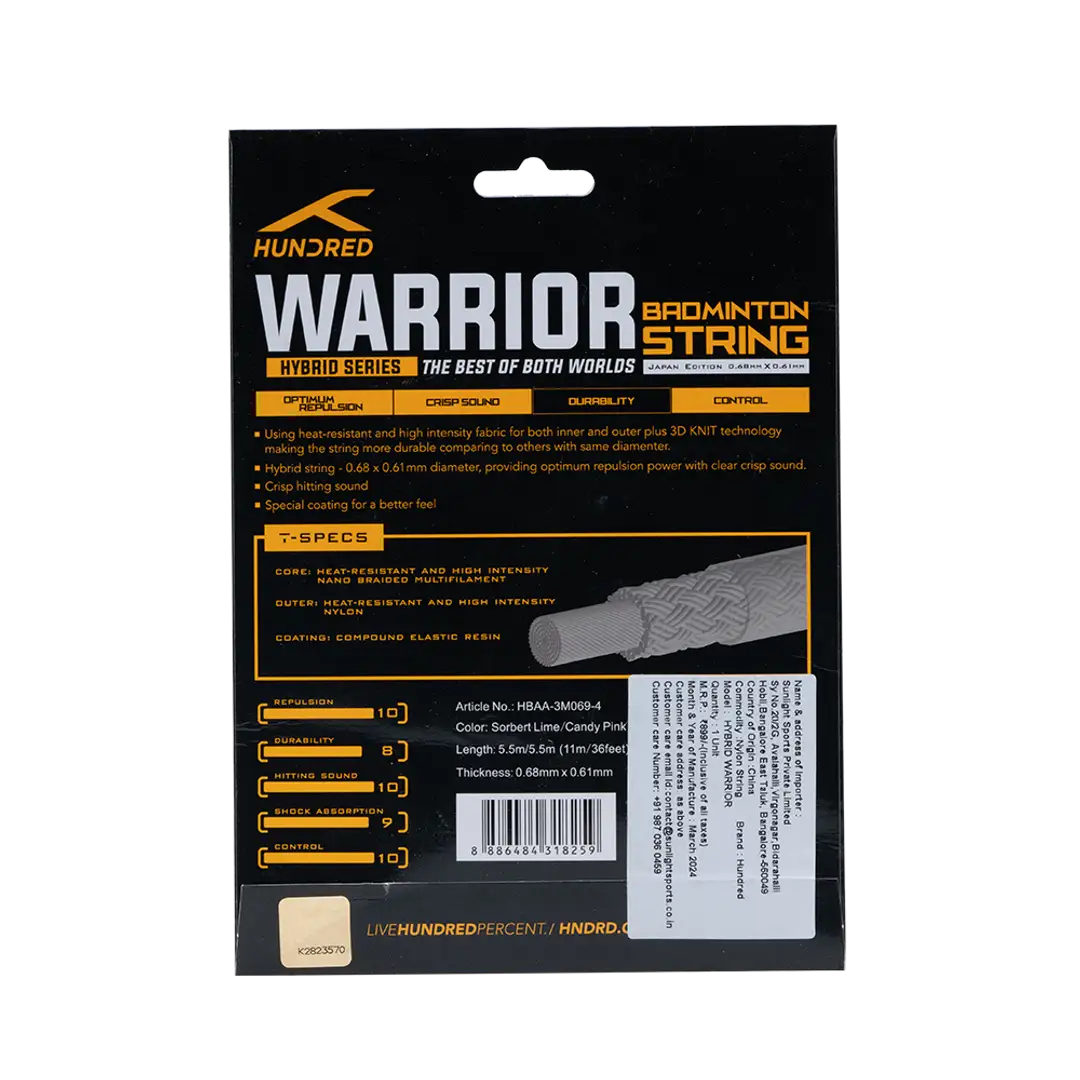 Hundred Hybrid Warrior (HBAA-3M069-6) Badminton String