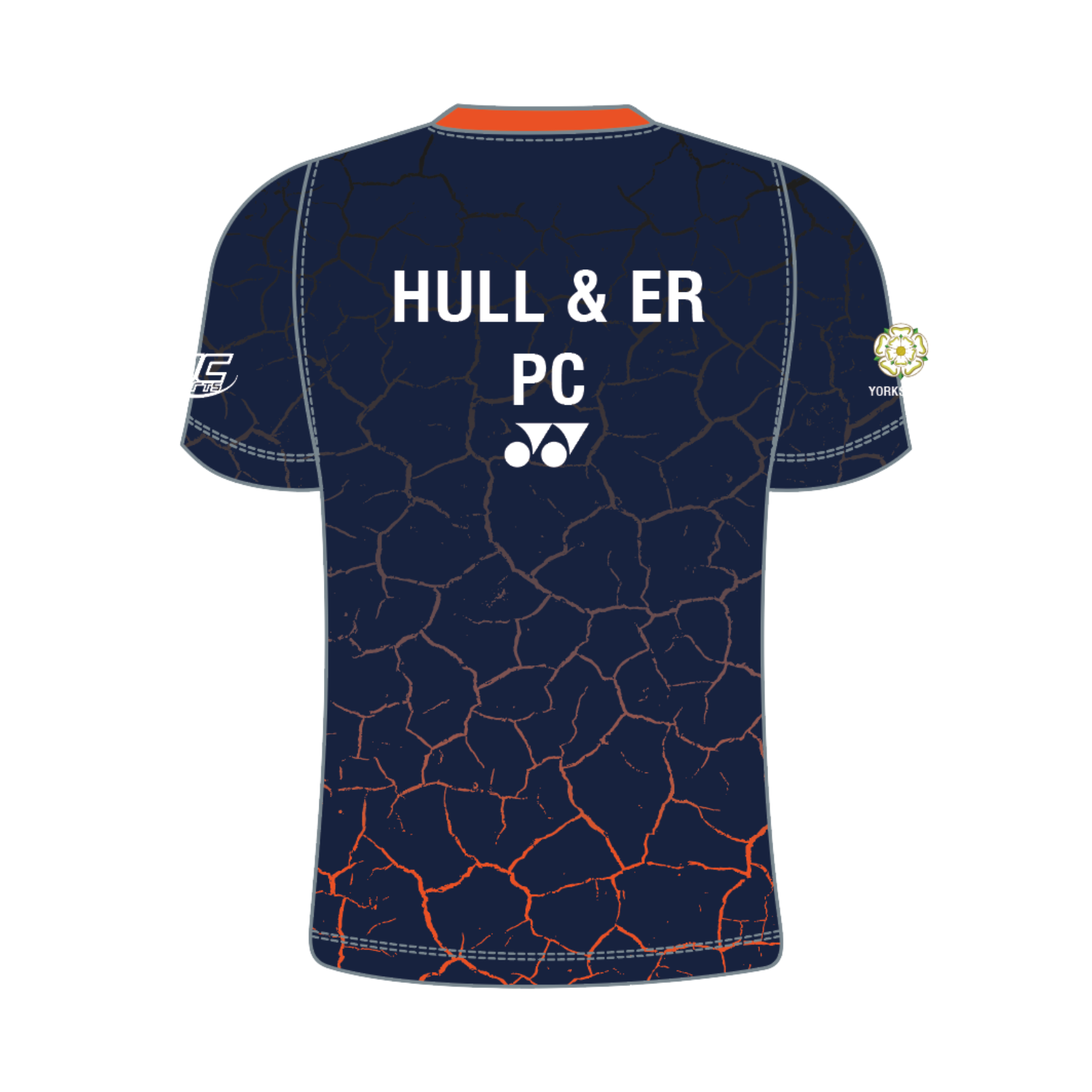 Yonex Kit Hull & East Riding PC T016 Quake  Crew Neck Junior T-Shirt - Navy/Orange