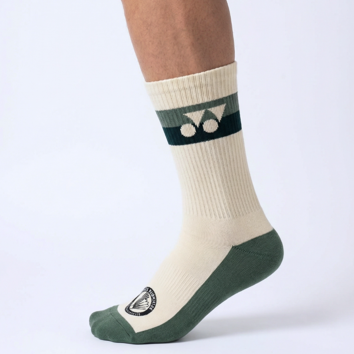 Yonex All England 1899 Crew Sock 26 Unisex - Cream Clothing Yonex