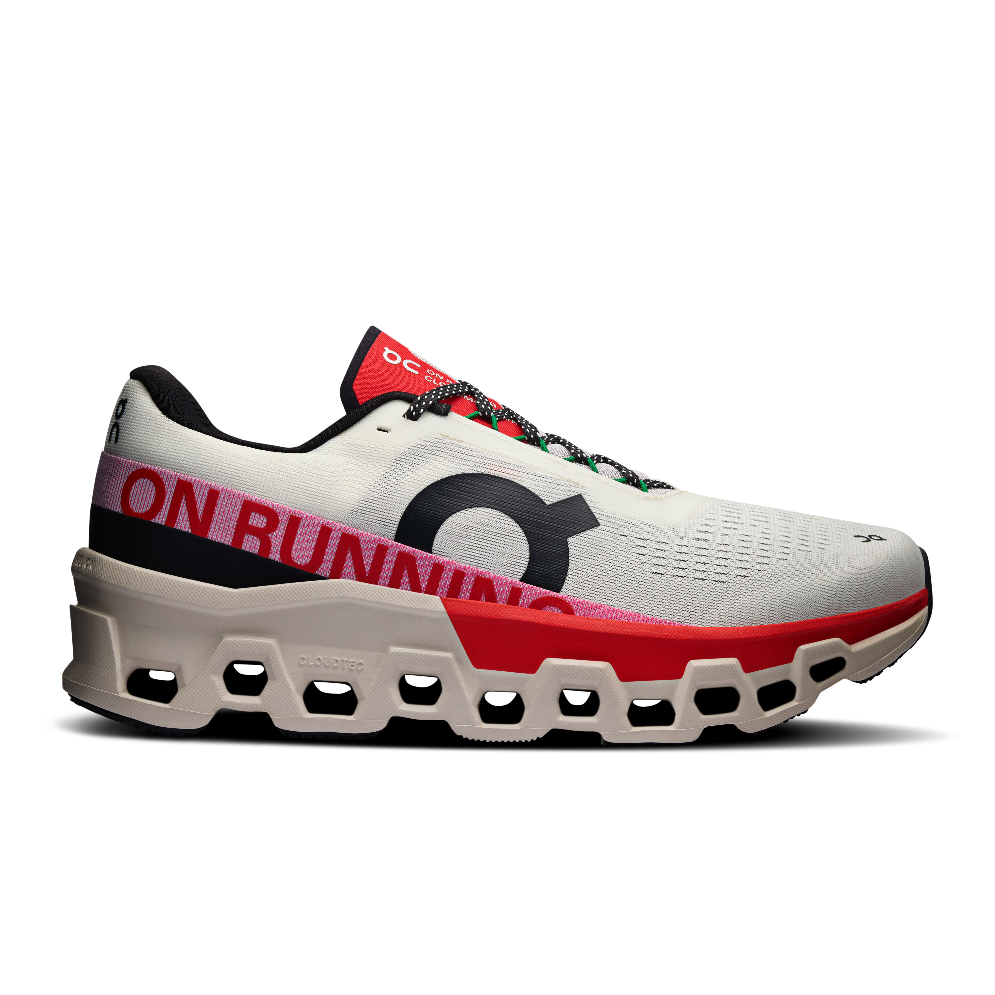 On Cloudmonster 2 Running Shoes Women - Ivory/red
