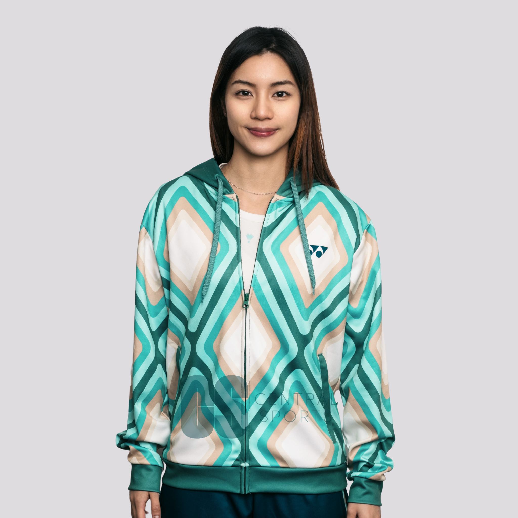 Yonex Diamond Unisex Zip Hood Jade/Ivory