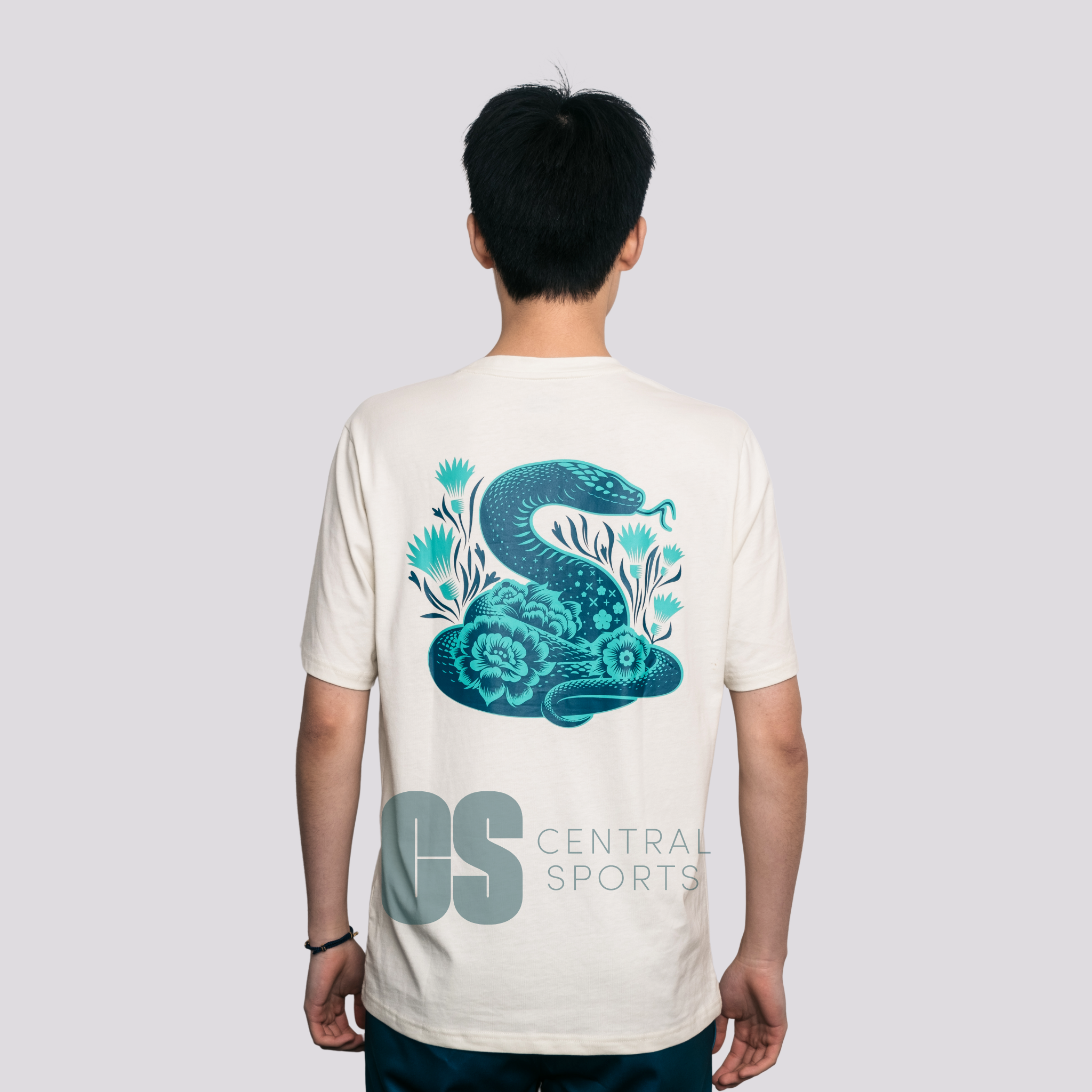 Yonex CNY2025 Coiled Snake Mens Cotton T-Shirt Dark Jade