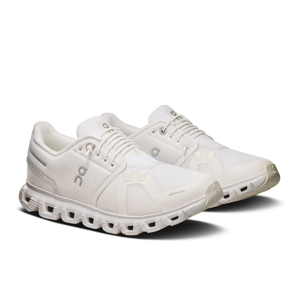 On Cloud 6 Running Shoes Women - White/White