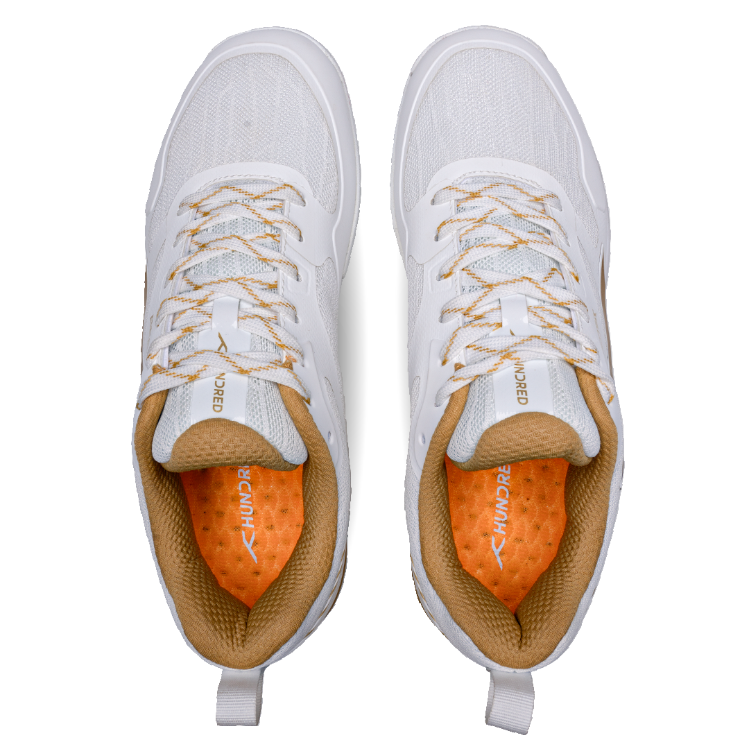 Hundred Beast Max Badminton Shoes - White/Gold