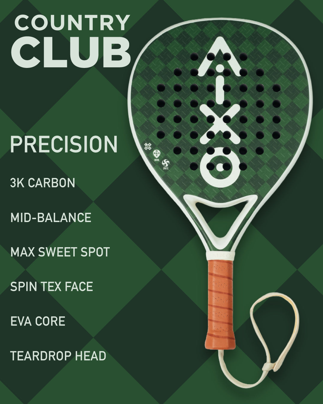 Aixo Country Club Padel Racket - 3k Carbon RL-B11 Padel Aixo