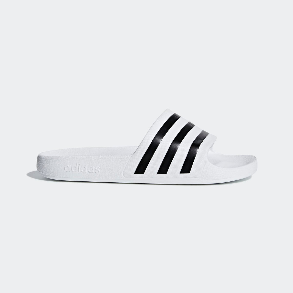 Adidas Adilette Aqua slides, Cloud White/Core Black, front view