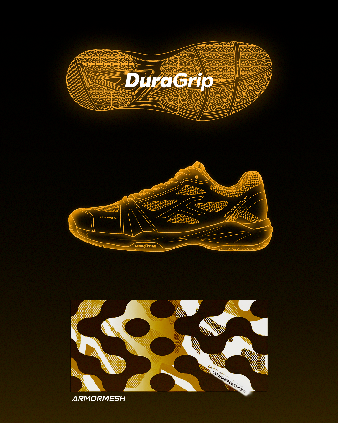 Hundred Phenom Badminton Shoes HBFS-5M243-4 Badminton Shoes Hundred