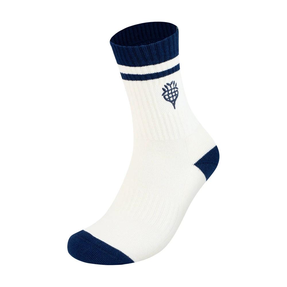 Yonex 19273EX Nature Sport Crew Socks Unisex - White/Navy White Navy S Clothing Yonex