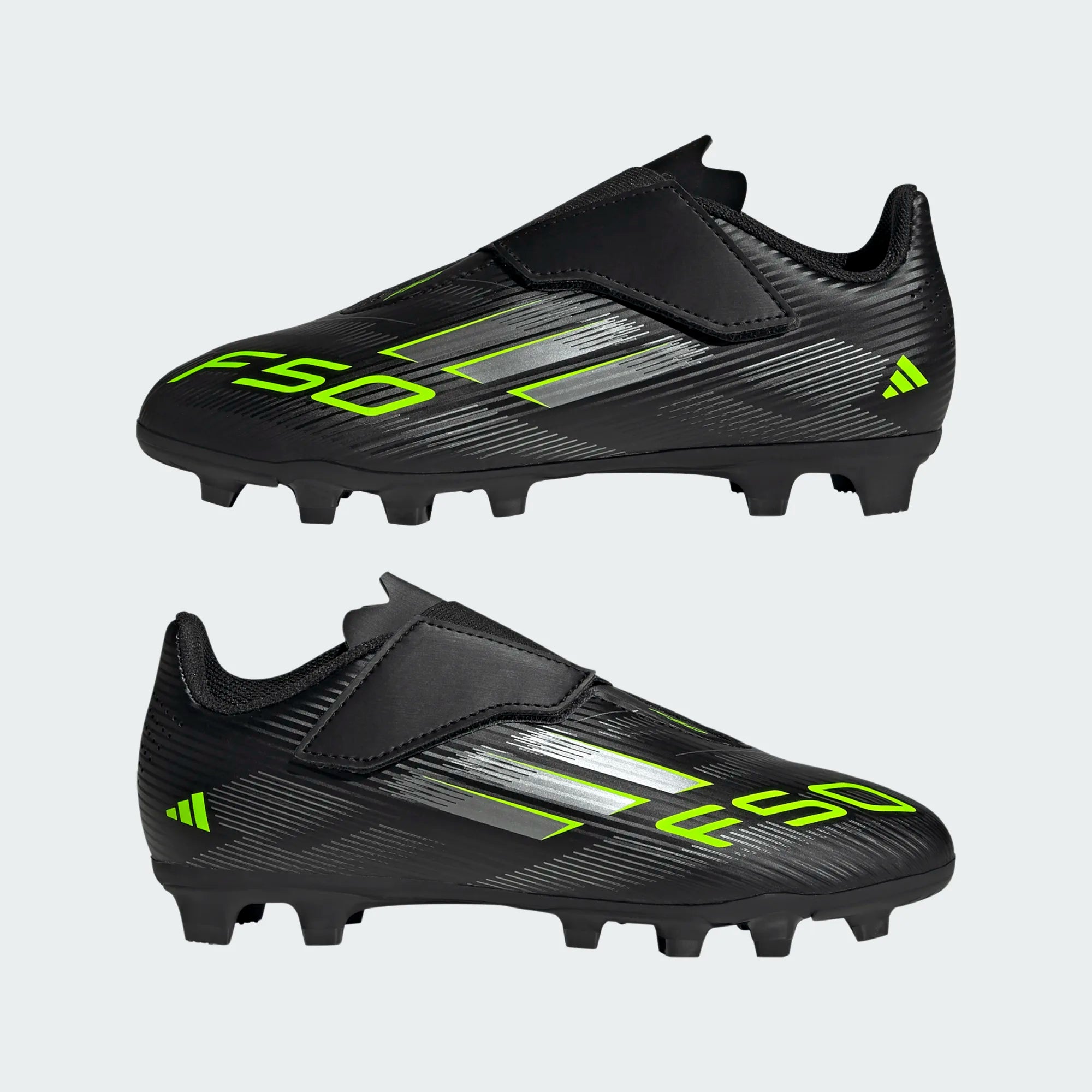 Adidas F50 Club Velcro FG/MG Football Boots Junior - Black