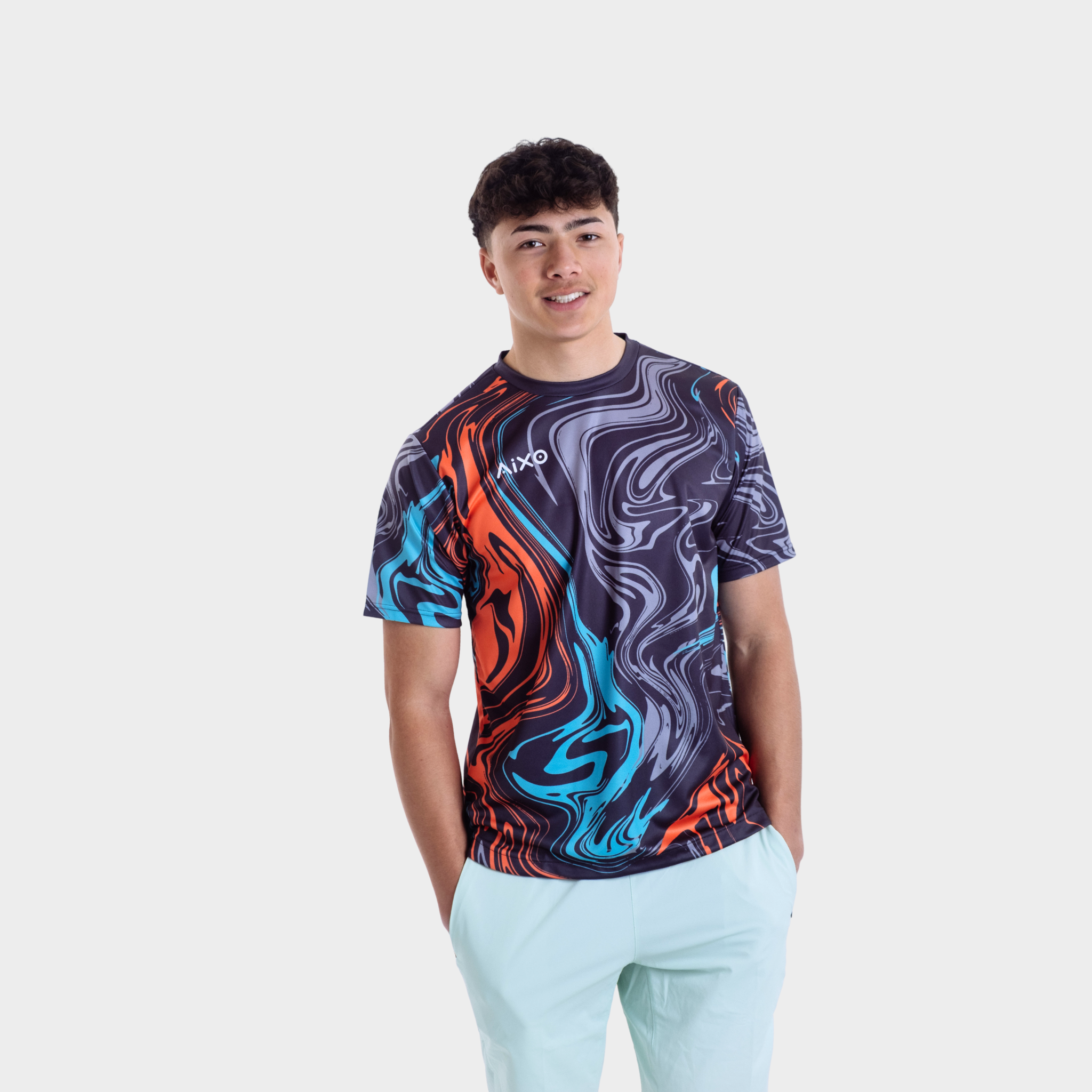 Aixo Chrome Mens T Shirt Graphite