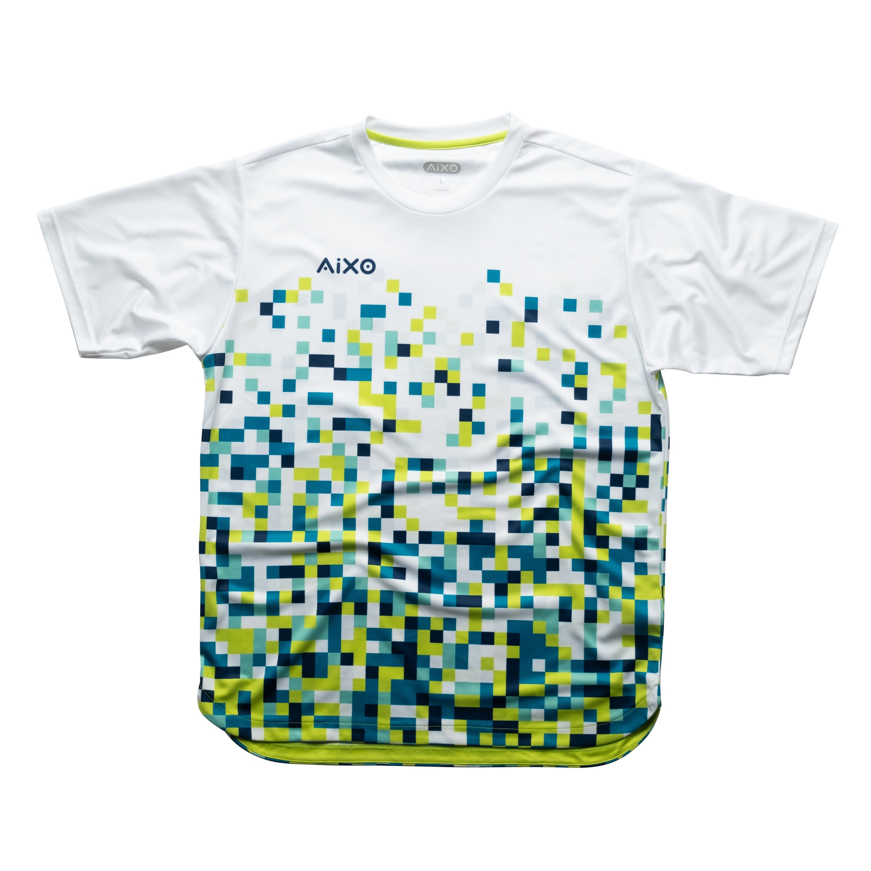 Aixo Pixel Mens T Shirt White White T Shirt Aixo