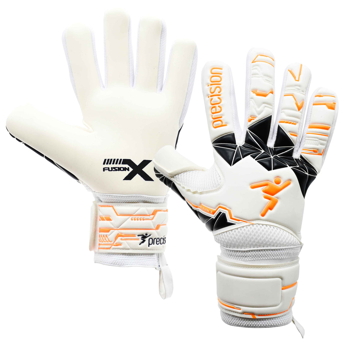Precision Junior Fusion X Negative Replica Goalkeeper Gloves (PRG155) - White/Fluo Orange/Black Goalkeeper Gloves Precision
