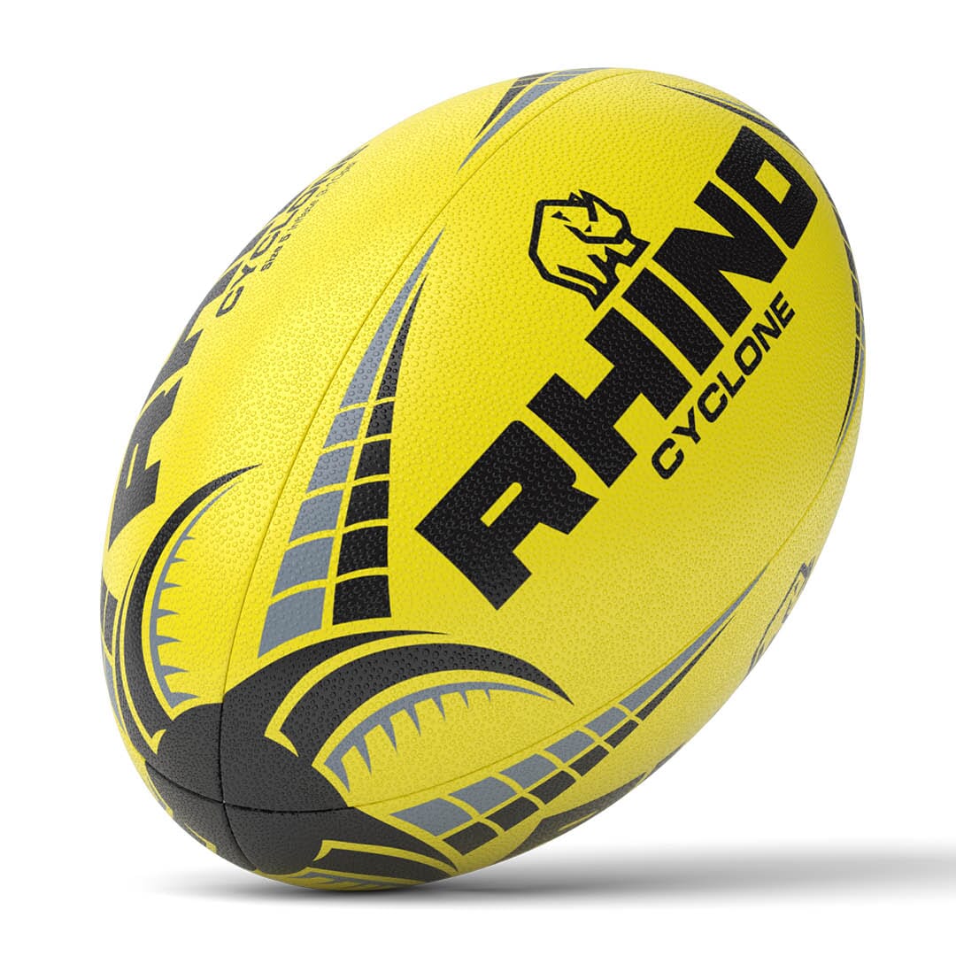 Rhino Cyclone Rugby Training Ball - Yellow FLUO YELLOW S5 Accessories Rhino