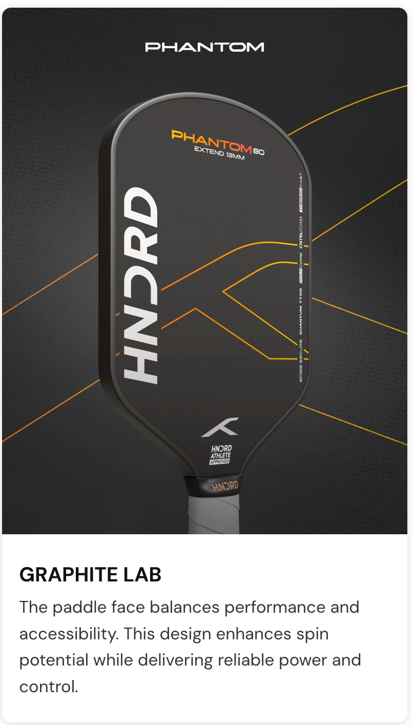 Hundred Phantom 80 Wide Pickleball Paddle HPRX-4M167-16-W