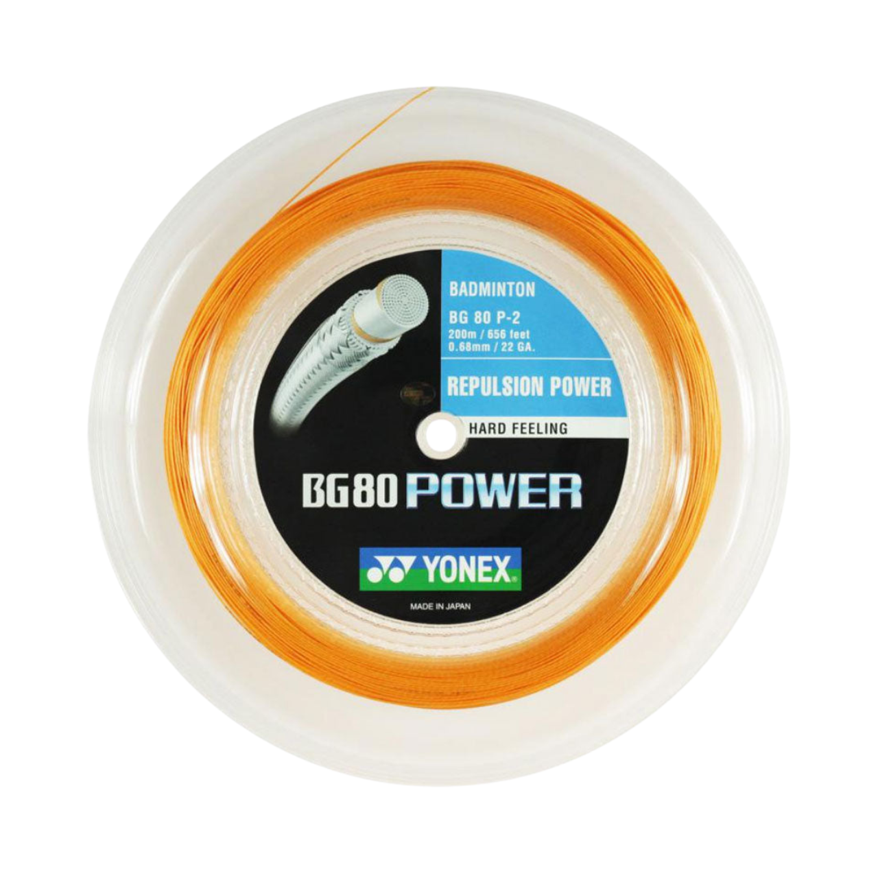 Yonex BG80 Power Badminton String (200m Reel) Orange