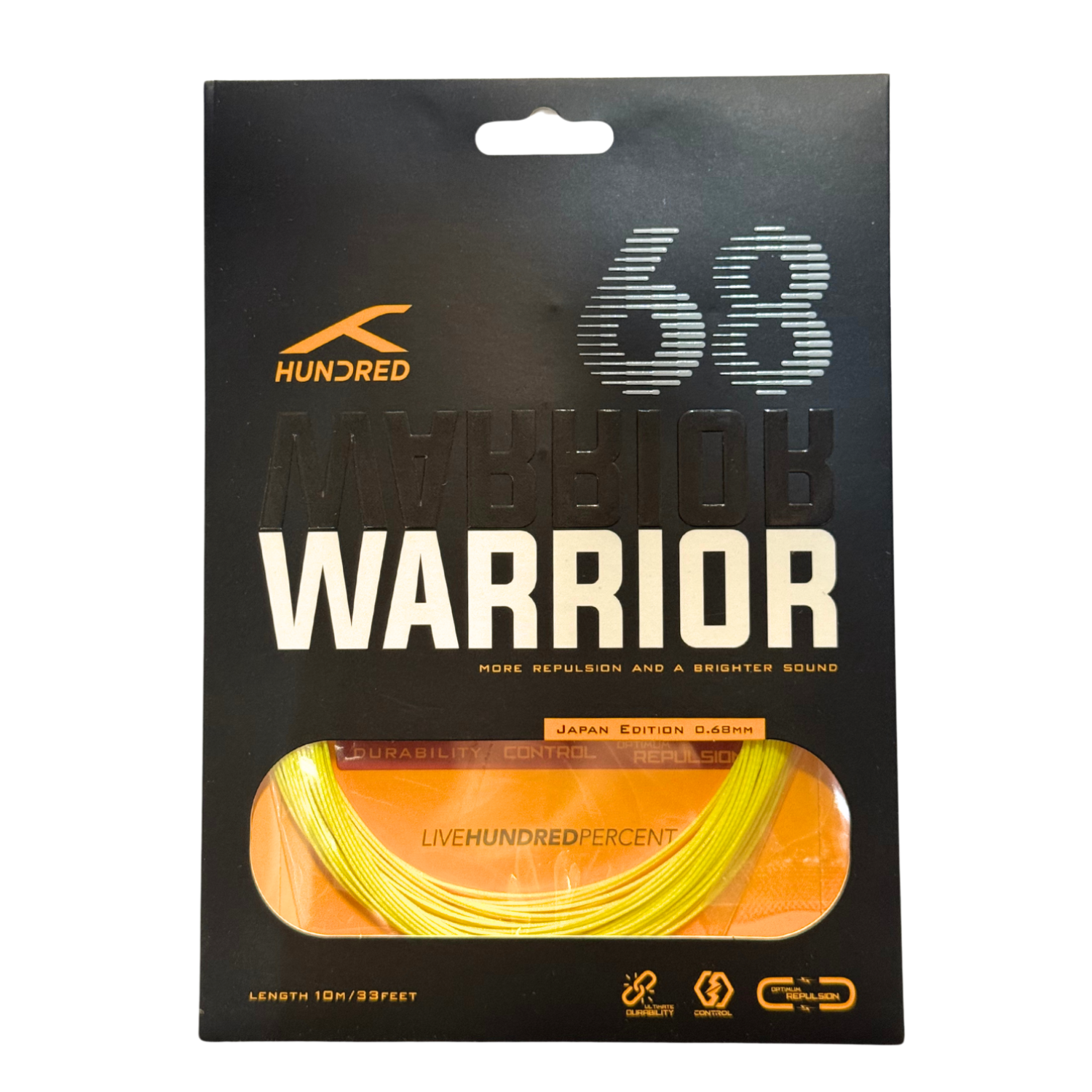 Hundred 68 Warrior Badminton String (0.68mm) - Sorbet Lime String (Packs) Hundred