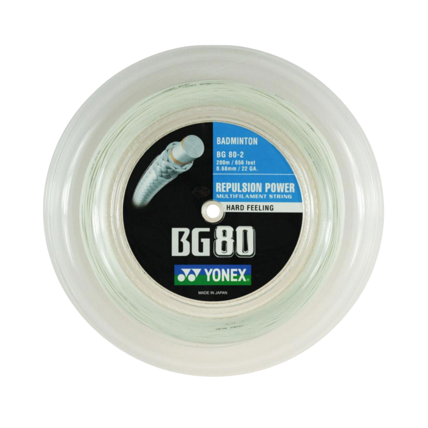 Yonex BG80 Badminton String (200m Reel) White String (Reel) Yonex