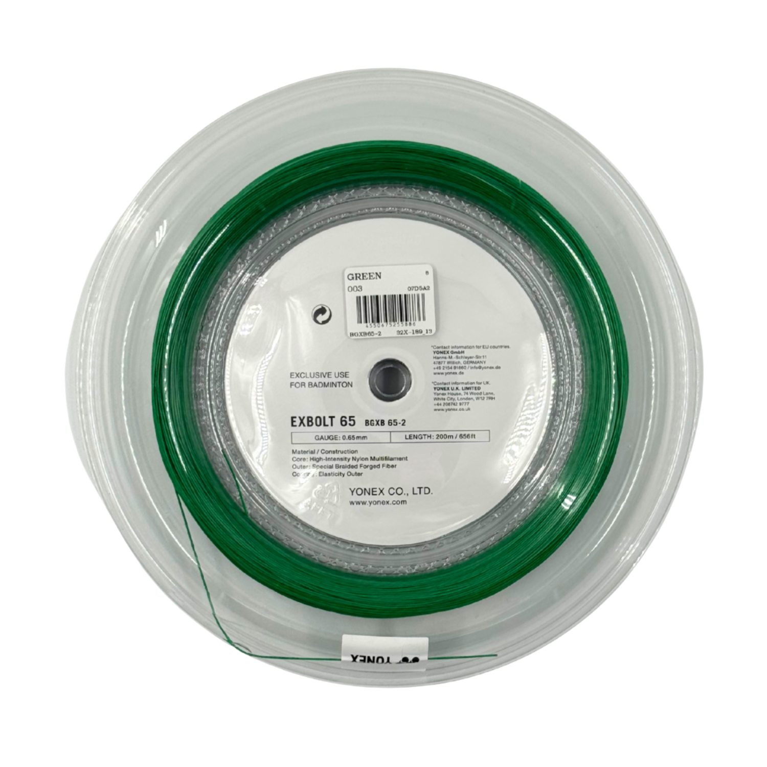 Yonex Exbolt 65 Badminton String 200m - Green