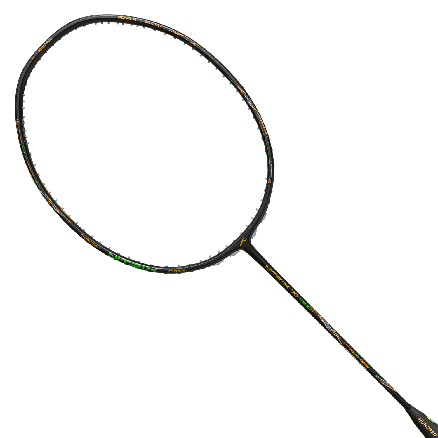 Hundred Nitrix 70 Venom Badminton Racket - Black/Green Badminton Rackets Hundred