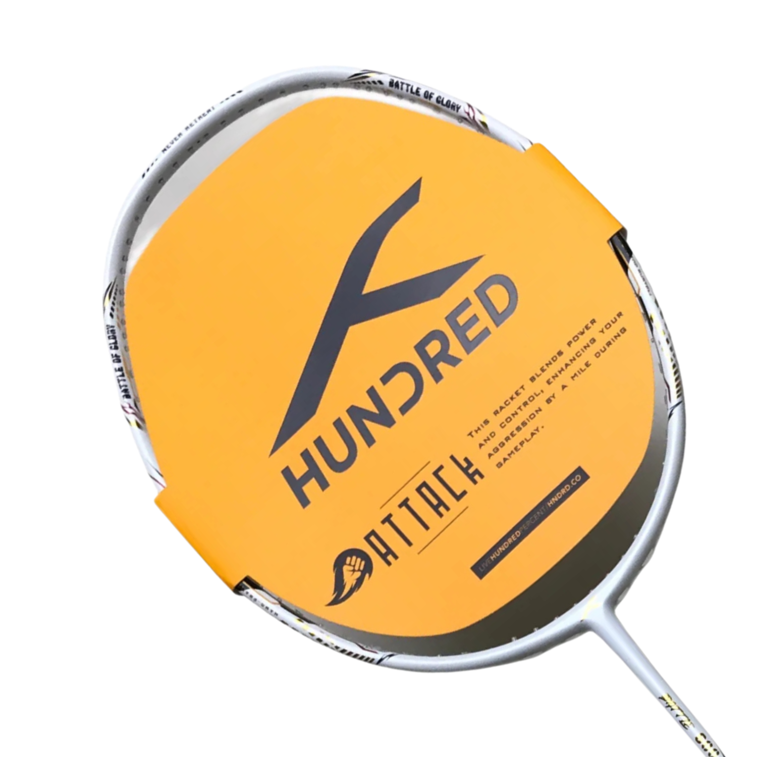 Hundred Battle 600 4U Badminton Racket - White/Verdigris/Gold White Verdigris Gold 4U6 Badminton Rackets Hundred