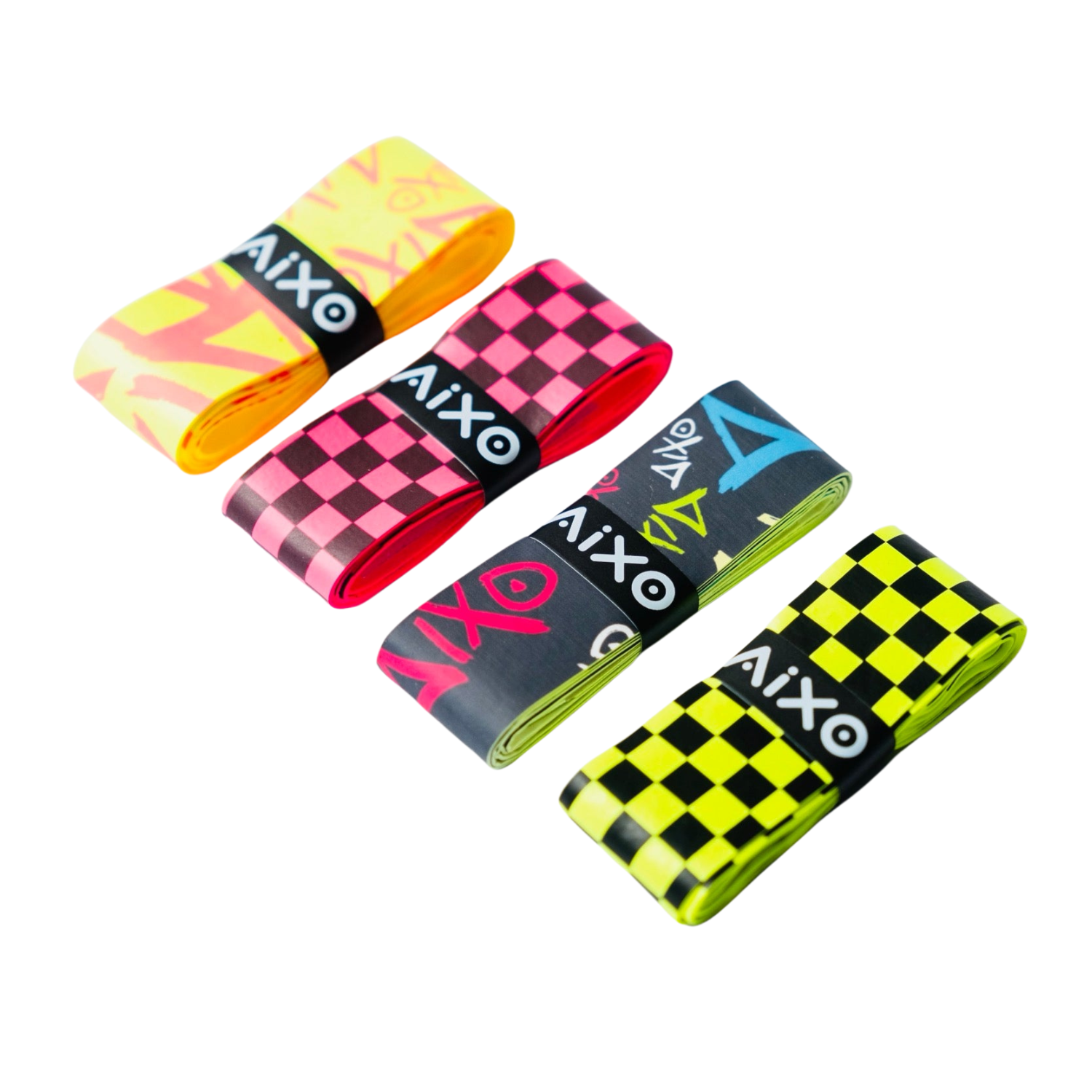 Aixo Checker Dry Overgrip Black & Yellow Overgrips Aixo