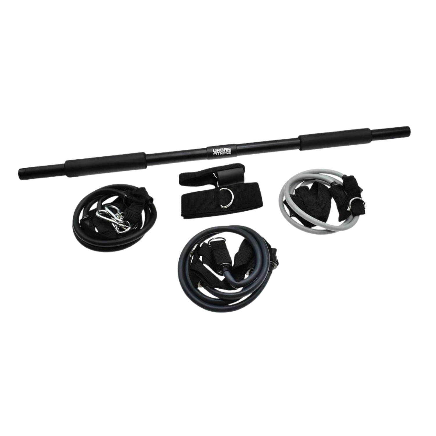 Fitness Mad Exercise Resistance Bar Kit Multi Resistance Training Set - Black Exercise & Fitness Fitness Mad