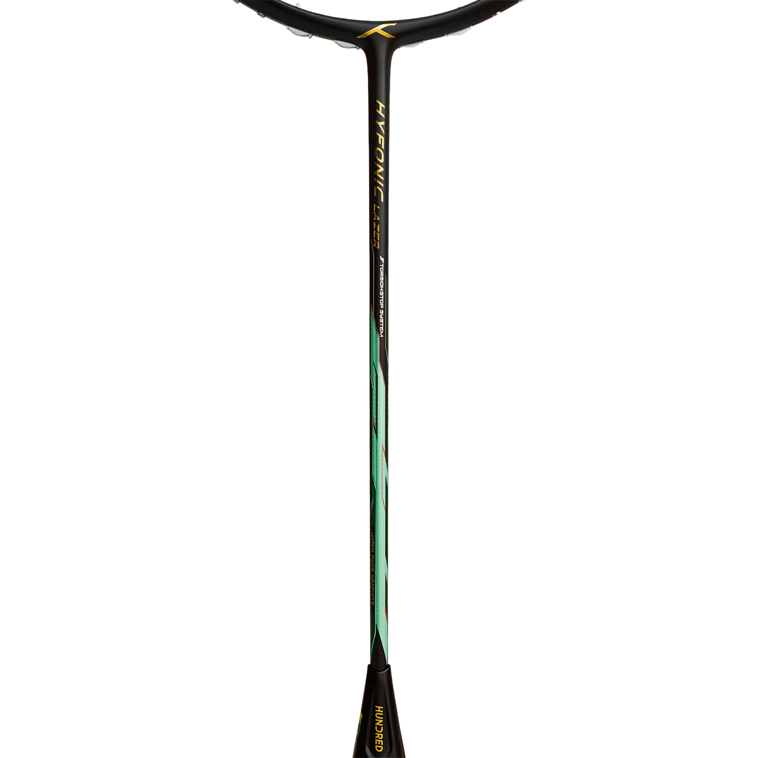 Hundred Hyfonic Lazer (5U) Strung - Black/Green Badminton Rackets Hundred